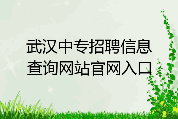 武汉中专招聘信息查询网站官网入口