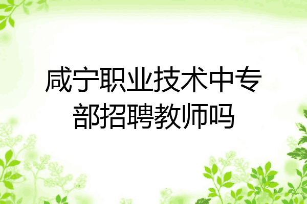 咸宁职业技术中专部招聘教师吗