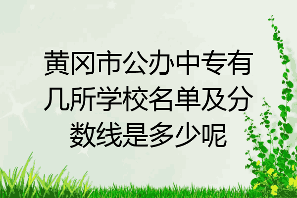 黄冈市公办中专有几所学校名单及分数线是多少呢