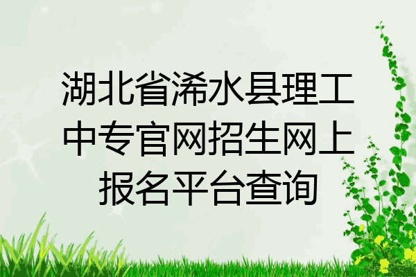 湖北省浠水县理工中专官网招生网上报名平台查询