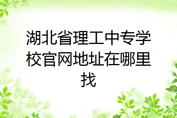 湖北省理工中专学校官网地址在哪里找