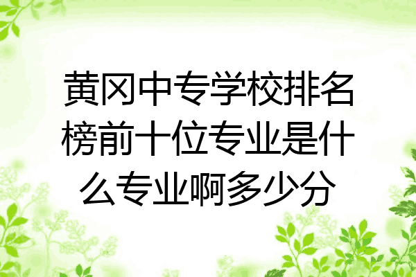 黄冈中专学校排名榜前十位专业是什么专业啊多少分