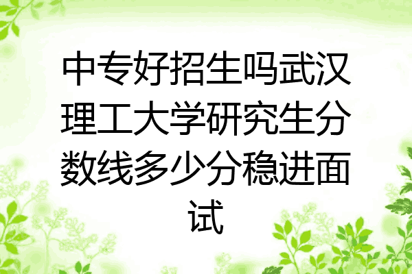 中专好招生吗武汉理工大学研究生分数线多少分稳进面试