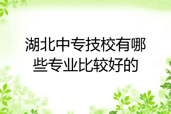 湖北中专技校有哪些专业比较好的