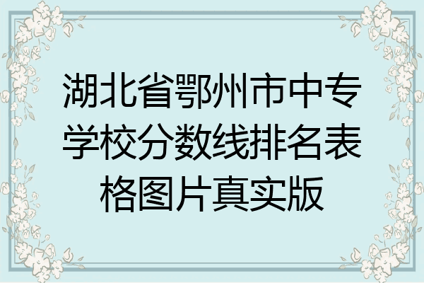 湖北省鄂州市中专学校分数线排名表格图片真实版