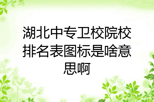 湖北中专卫校院校排名表图标是啥意思啊