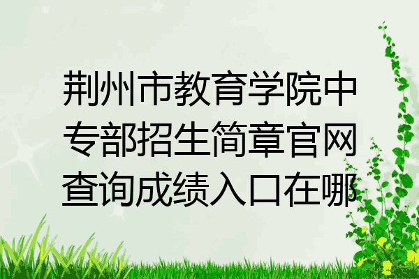 荆州市教育学院中专部招生简章官网查询成绩入口在哪