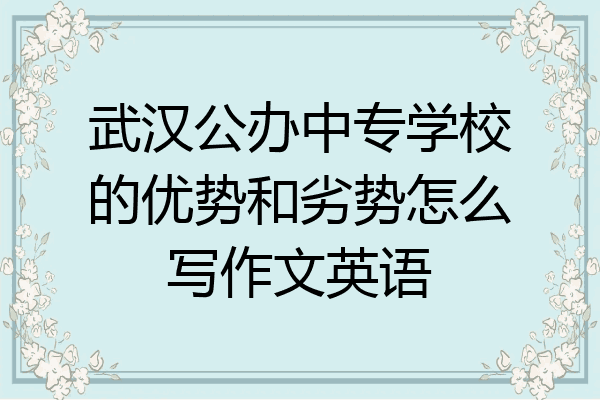 武汉公办中专学校的优势和劣势怎么写作文英语
