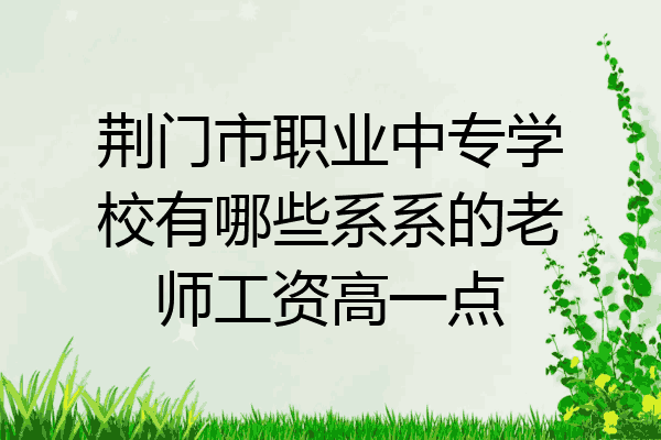 荆门市职业中专学校有哪些系系的老师工资高一点