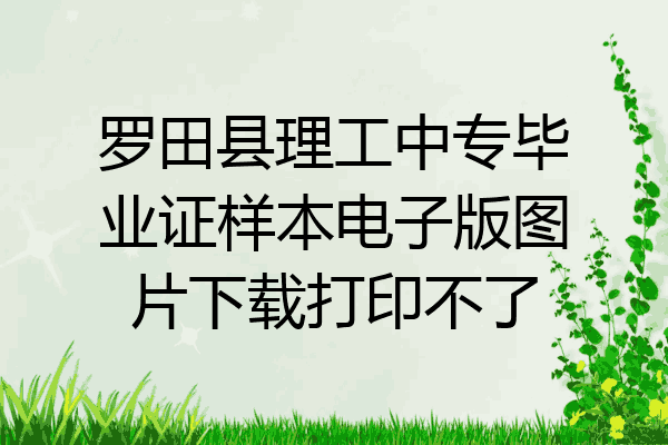 罗田县理工中专毕业证样本电子版图片下载打印不了