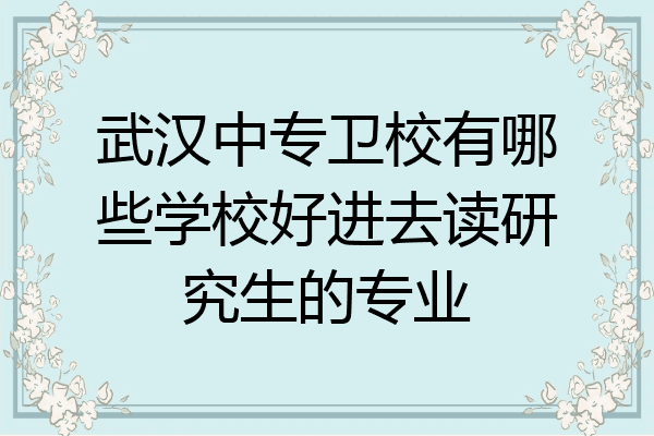 武汉中专卫校有哪些学校好进去读研究生的专业