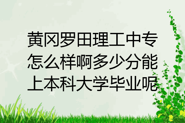 黄冈罗田理工中专怎么样啊多少分能上本科大学毕业呢