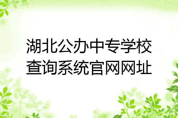 湖北公办中专学校查询系统官网网址