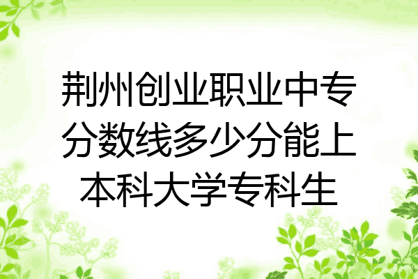 荆州创业职业中专分数线多少分能上本科大学专科生