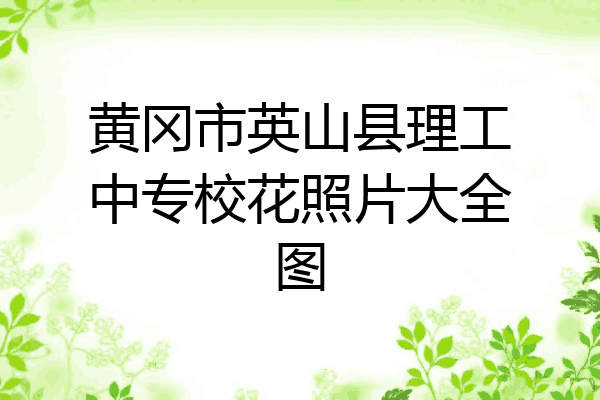 黄冈市英山县理工中专校花照片大全图