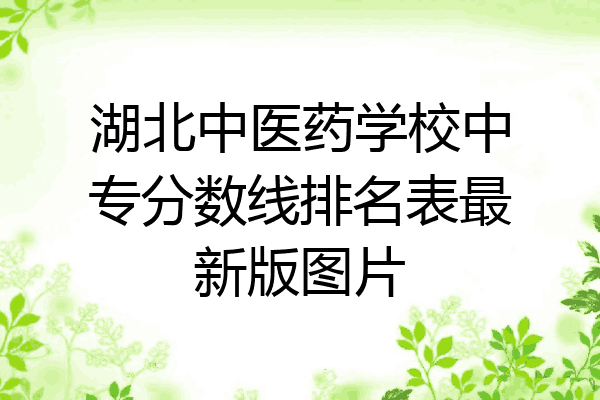 湖北中医药学校中专分数线排名表最新版图片