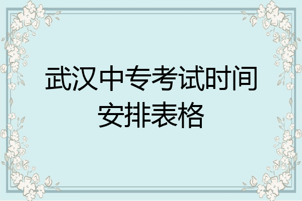 武汉中专考试时间安排表格
