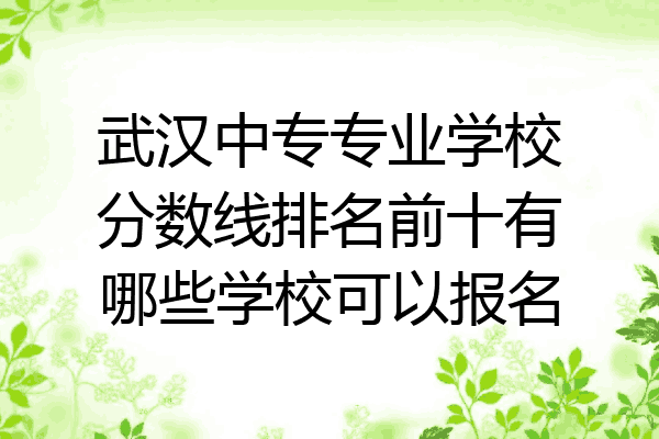 武汉中专专业学校分数线排名前十有哪些学校可以报名