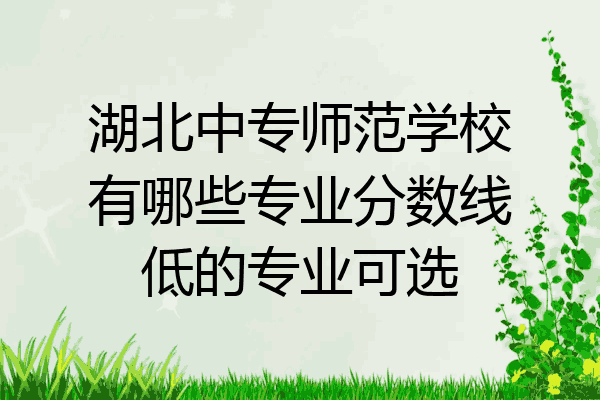 湖北中专师范学校有哪些专业分数线低的专业可选