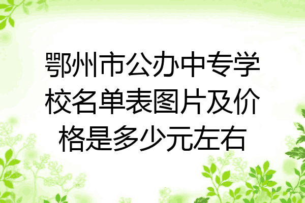 鄂州市公办中专学校名单表图片及价格是多少元左右