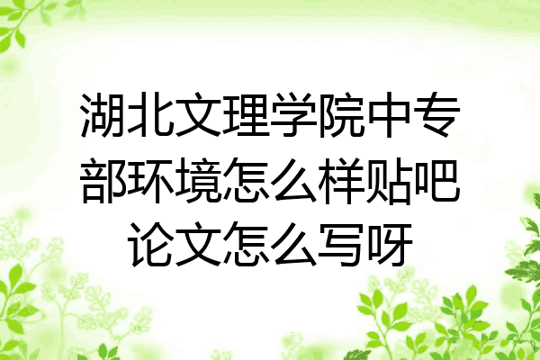 湖北文理学院中专部环境怎么样贴吧论文怎么写呀