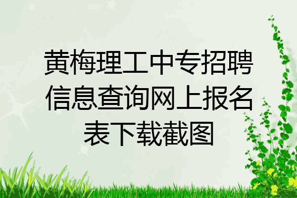 黄梅理工中专招聘信息查询网上报名表下载截图