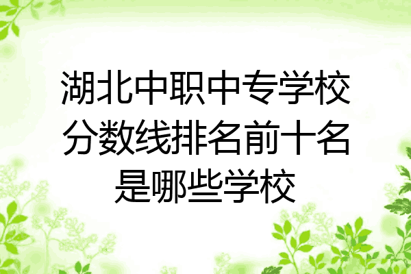 湖北中职中专学校分数线排名前十名是哪些学校