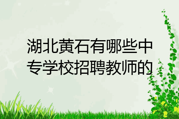 湖北黄石有哪些中专学校招聘教师的