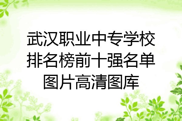 武汉职业中专学校排名榜前十强名单图片高清图库