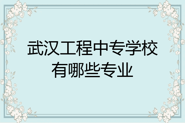 武汉工程中专学校有哪些专业