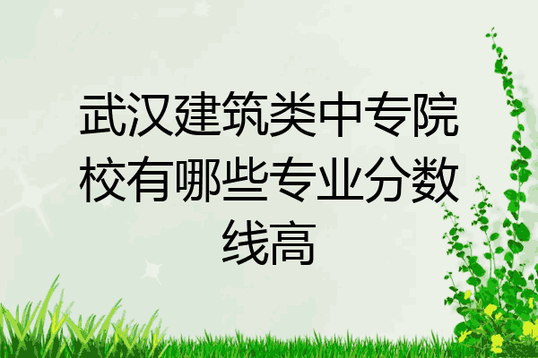 武汉建筑类中专院校有哪些专业分数线高
