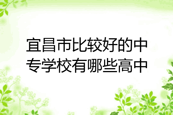 宜昌市比较好的中专学校有哪些高中