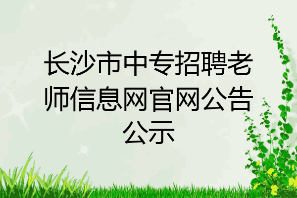 长沙市中专招聘老师信息网官网公告公示