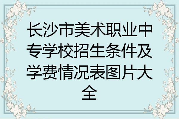 长沙市美术职业中专学校招生条件及学费情况表图片大全