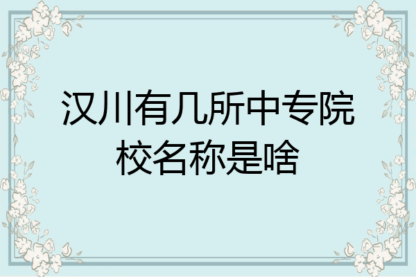 汉川有几所中专院校名称是啥