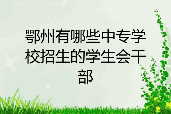 鄂州有哪些中专学校招生的学生会干部