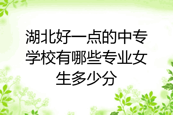 湖北好一点的中专学校有哪些专业女生多少分