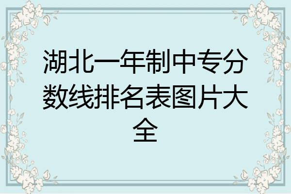 湖北一年制中专分数线排名表图片大全