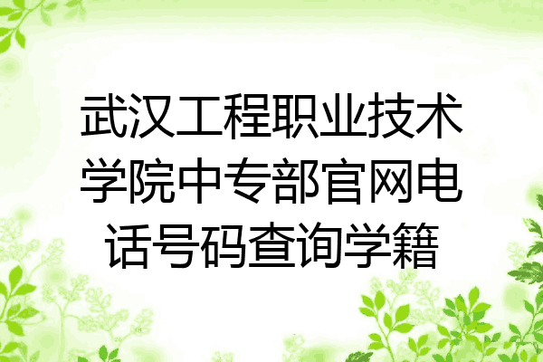 武汉工程职业技术学院中专部官网电话号码查询学籍