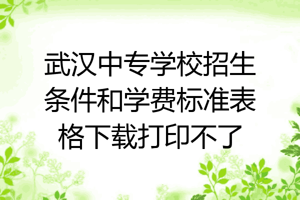 武汉中专学校招生条件和学费标准表格下载打印不了