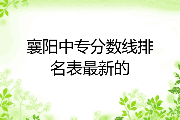 襄阳中专分数线排名表最新的