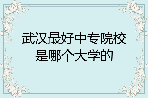 武汉最好中专院校是哪个大学的