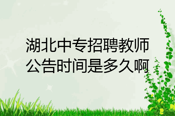 湖北中专招聘教师公告时间是多久啊