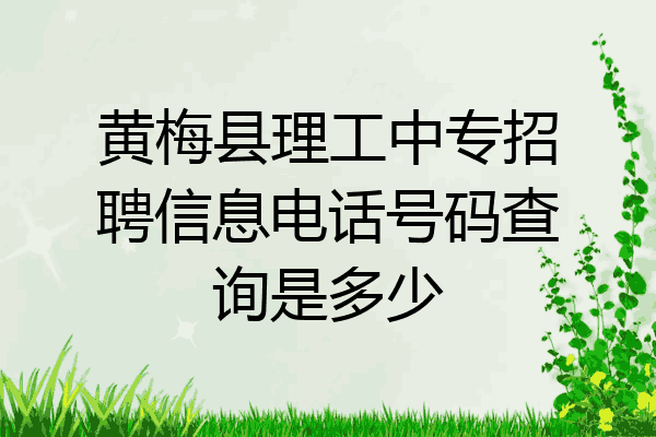 黄梅县理工中专招聘信息电话号码查询是多少
