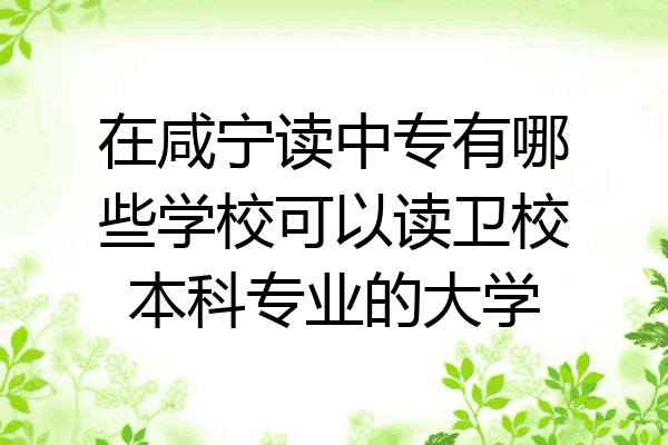 在咸宁读中专有哪些学校可以读卫校本科专业的大学