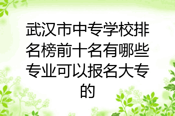 武汉市中专学校排名榜前十名有哪些专业可以报名大专的