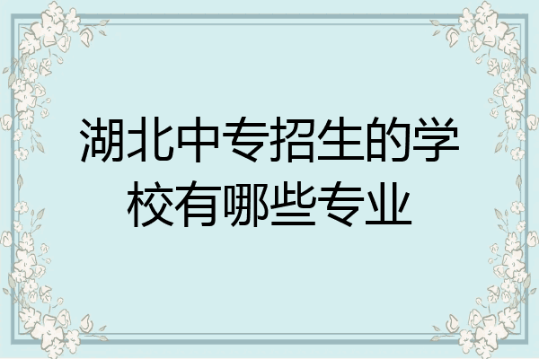 湖北中专招生的学校有哪些专业