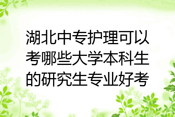 湖北中专护理可以考哪些大学本科生的研究生专业好考