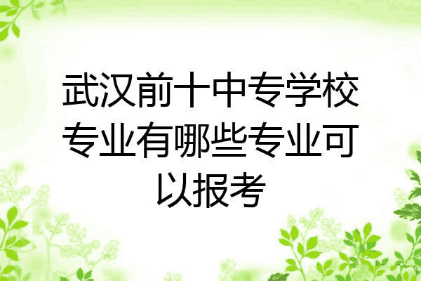 武汉前十中专学校专业有哪些专业可以报考
