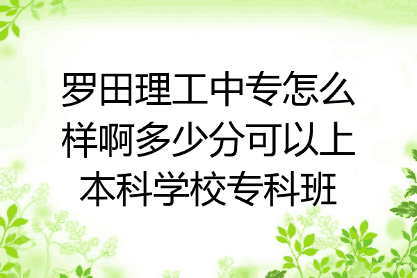 罗田理工中专怎么样啊多少分可以上本科学校专科班